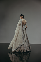 The RÁMYA Champagne Gold Lehenga