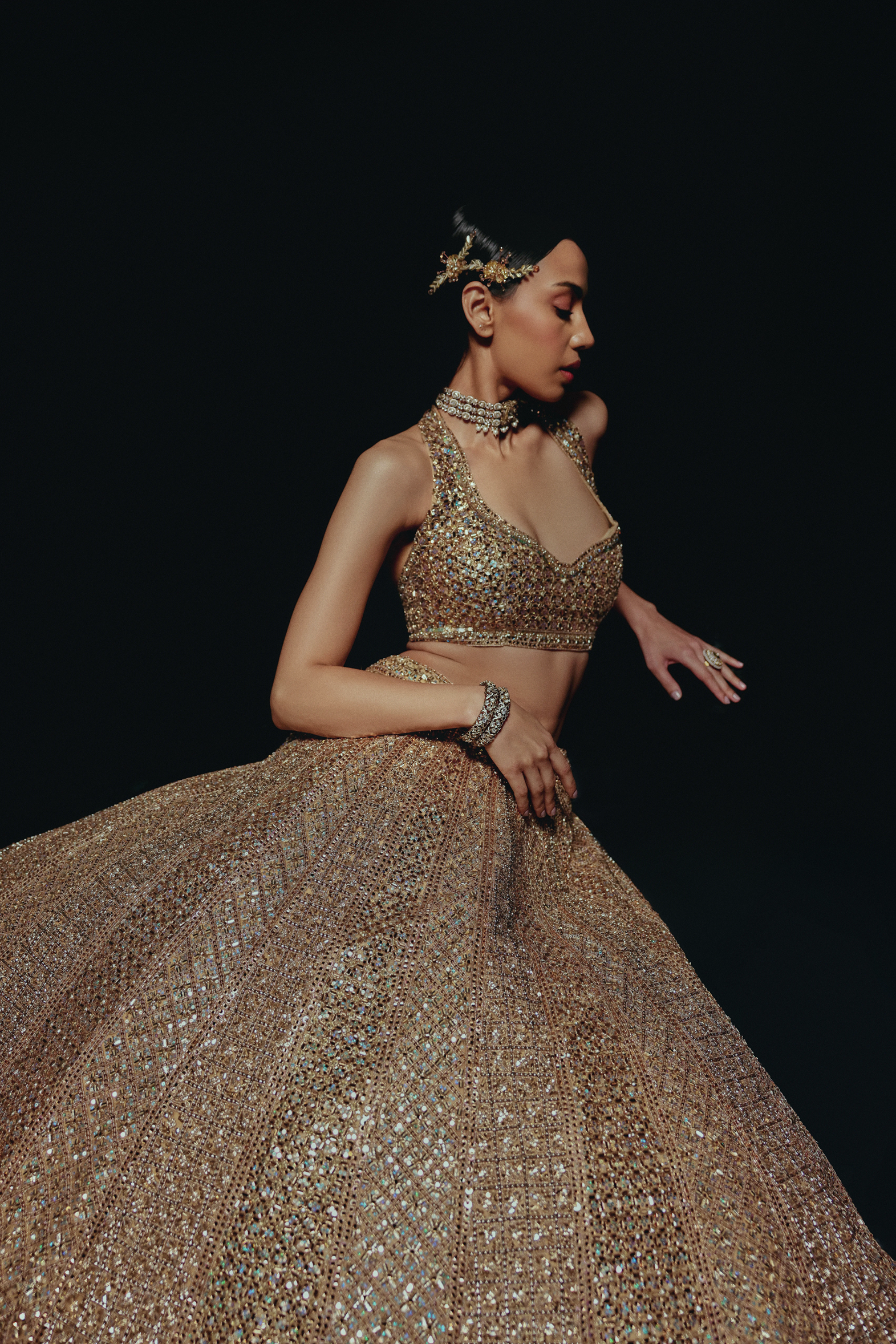 The RÉYA Antique Gold Lehenga