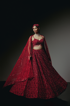 The RÉZAÏ Red Lehenga