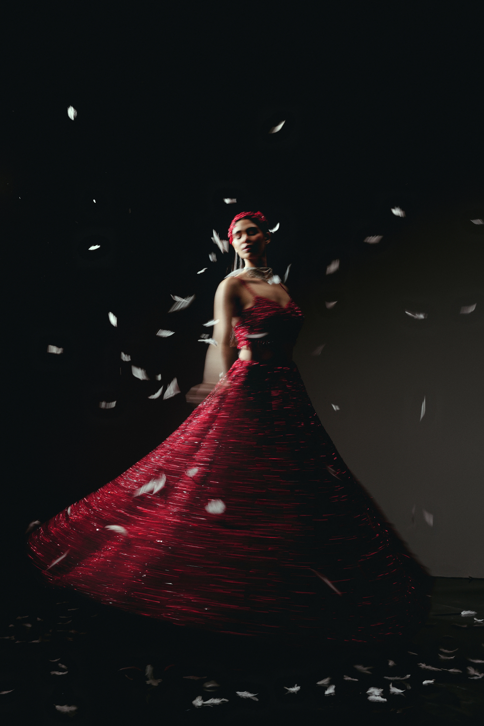 The RÉZAÏ Red Lehenga