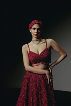 The RÉZAÏ Red Lehenga