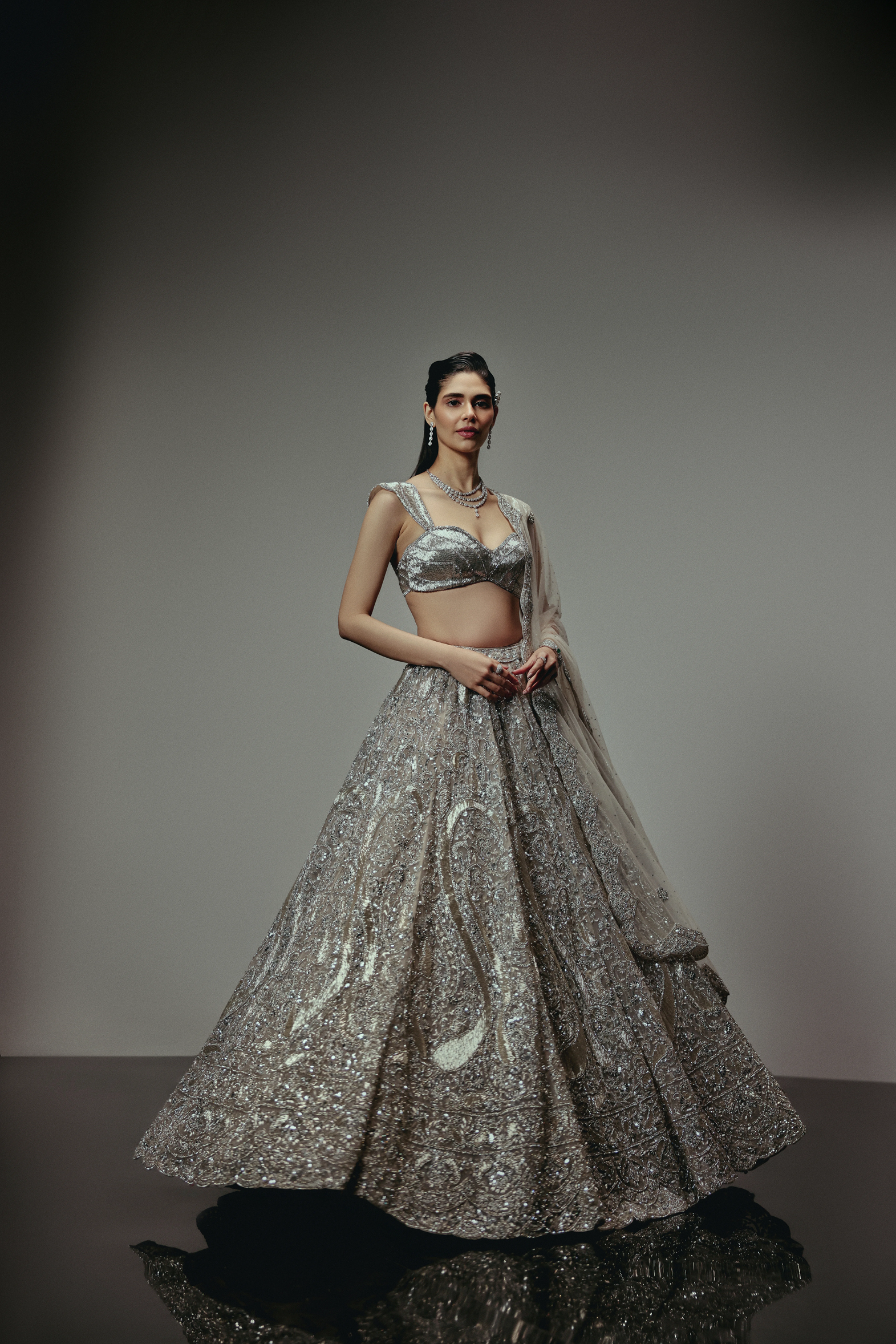 The RÍVA Silver Lehenga