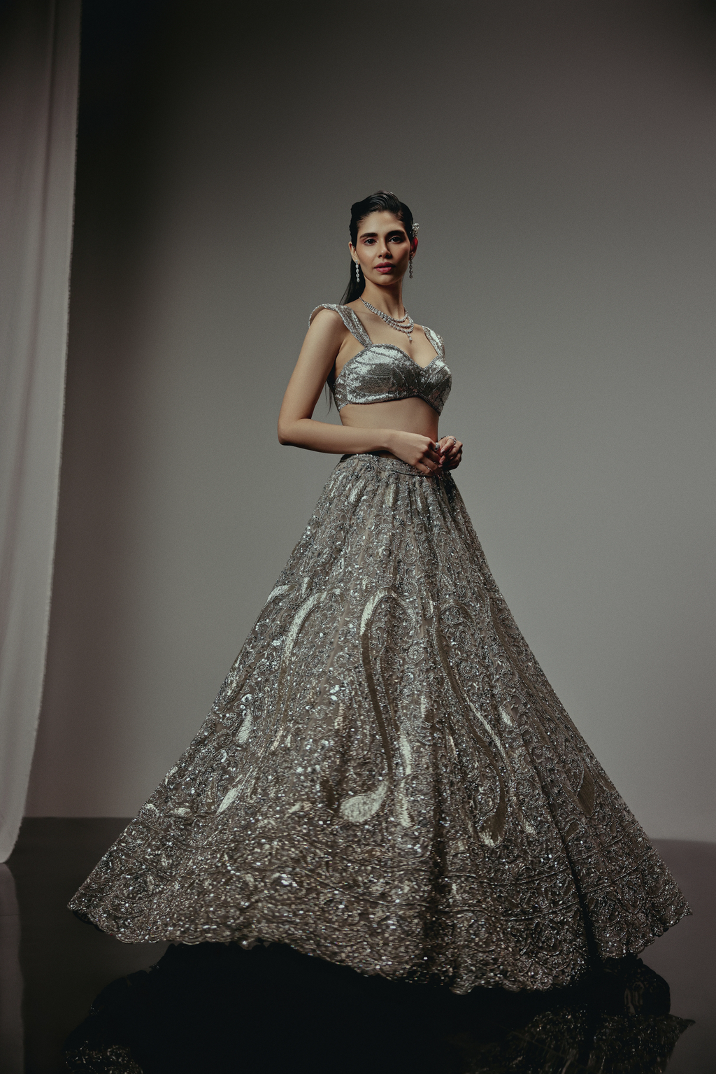 The RÍVA Silver Lehenga