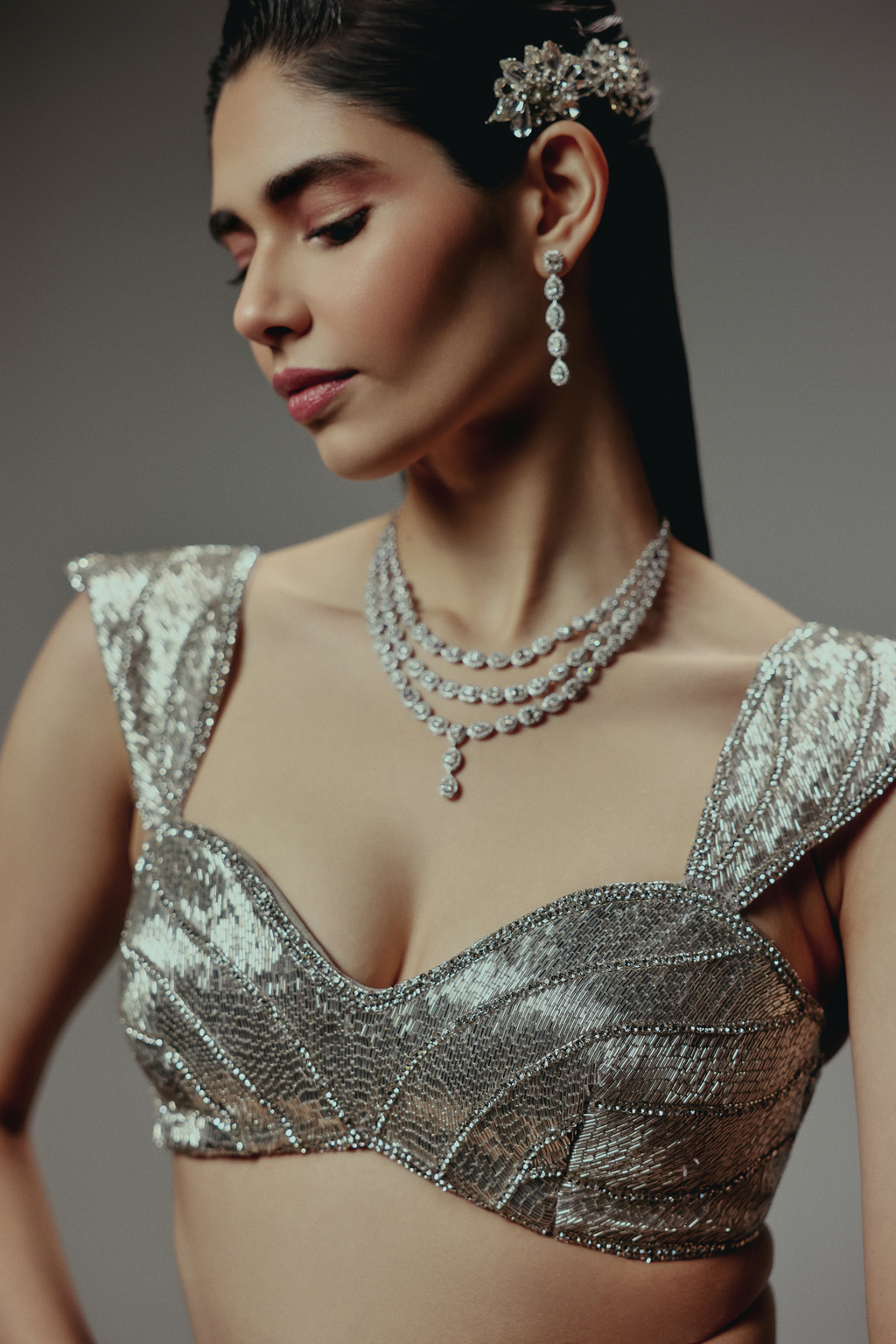 The RÍVA Silver Lehenga