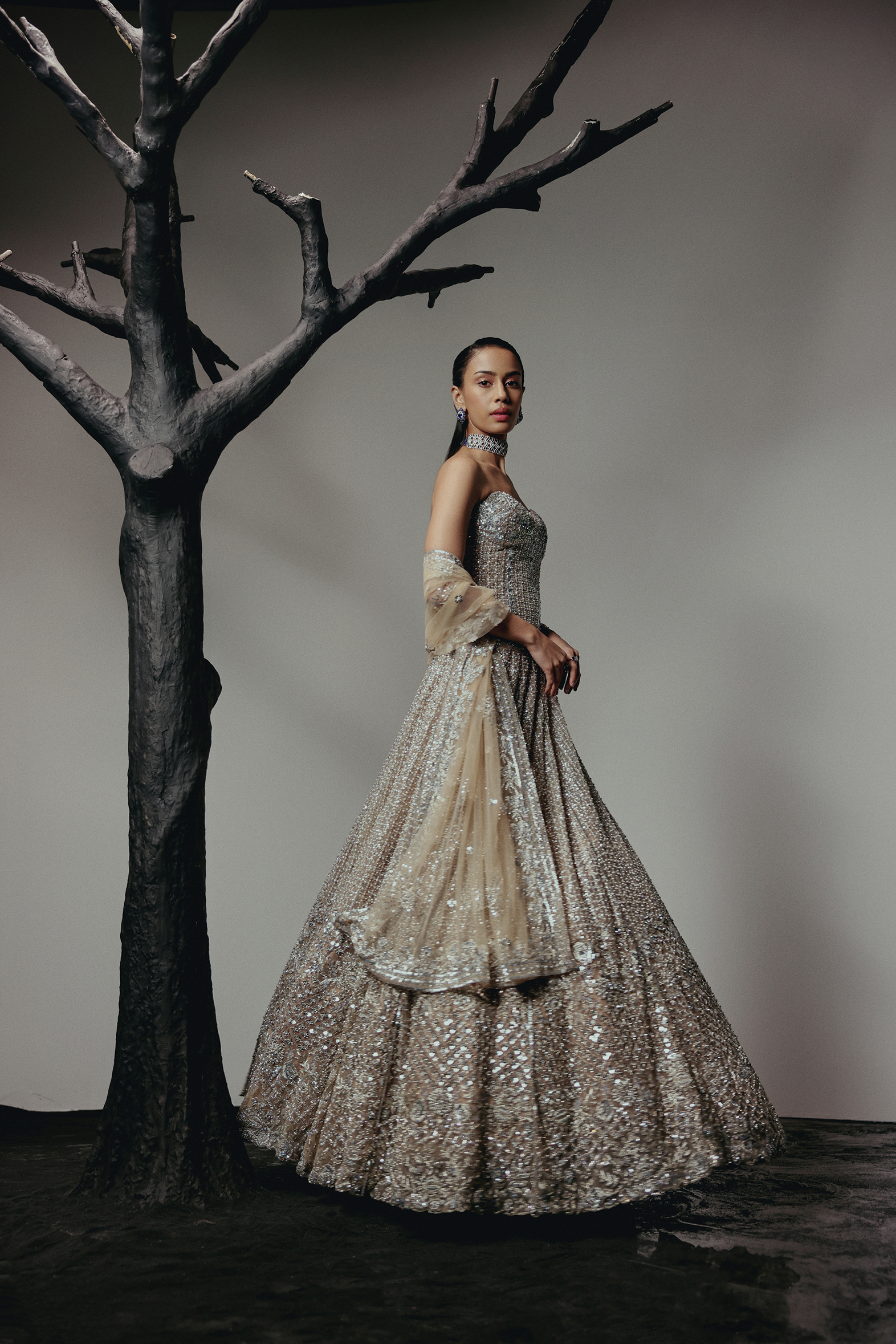The RÚX Warm Champagne Lehenga