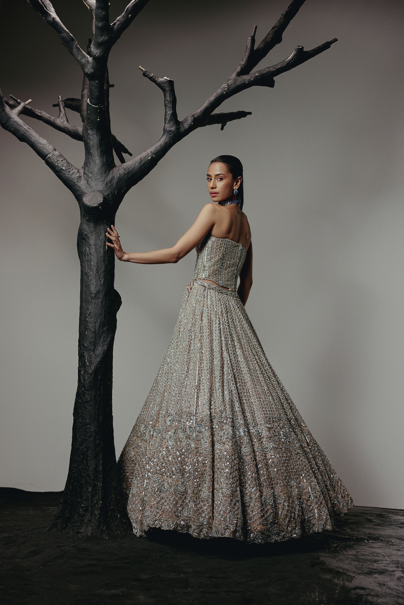 The RÚX Warm Champagne Lehenga