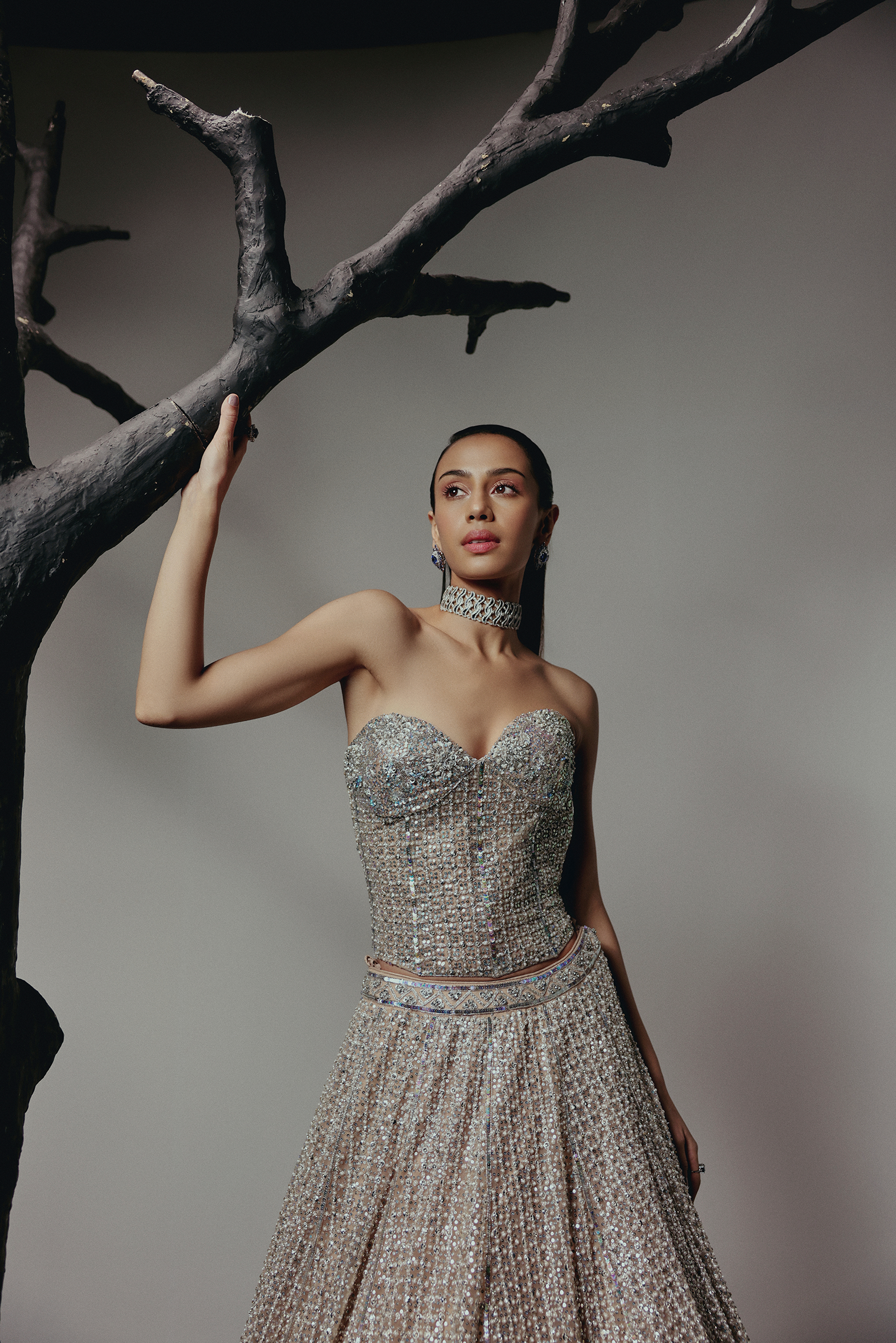The RÚX Warm Champagne Lehenga
