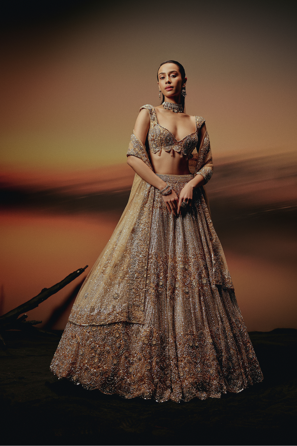 The RÁZA Antique Gold Lehenga