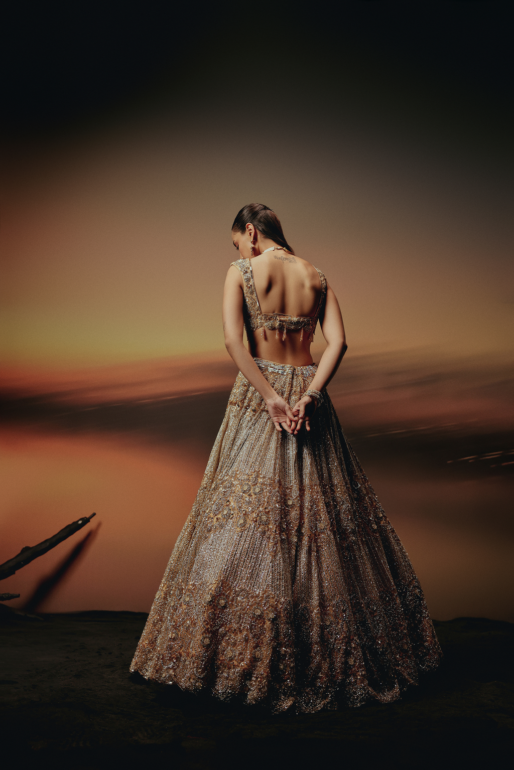 The RÁZA Antique Gold Lehenga