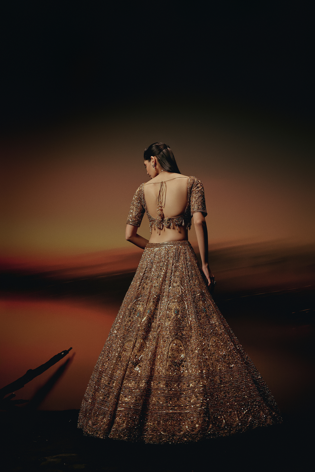 The RÚH Bronze Gold Lehenga