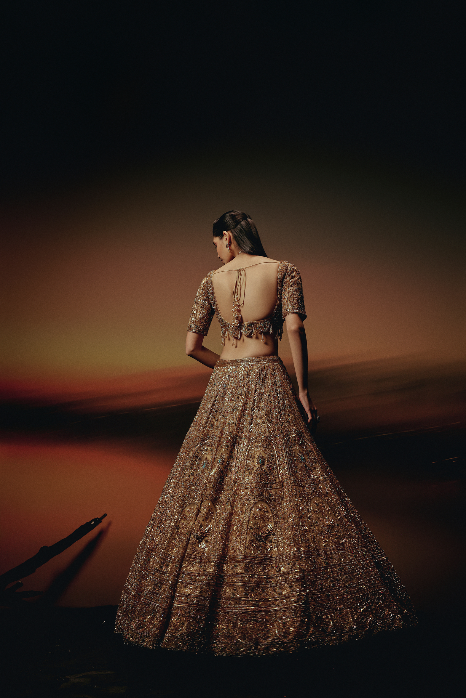 The RÚH Bronze Gold Lehenga