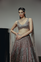 The RÚMA Metallic Silver Lehenga